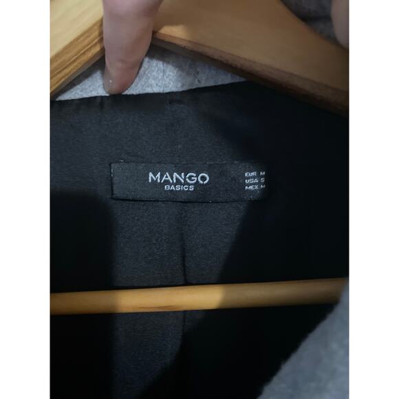 Mango belted pea coat women’s size S gray wool blend minimalist capsule - Picture 2 of 6